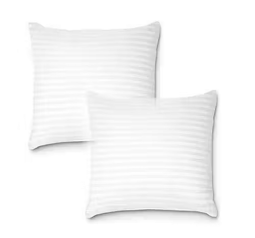 cpg Set of 2 Cotton Striped Square Cushion Cover (16X16)cm - White cpg Set of 2 Cotton Striped Square Cushion Cover (16X16)cm - White