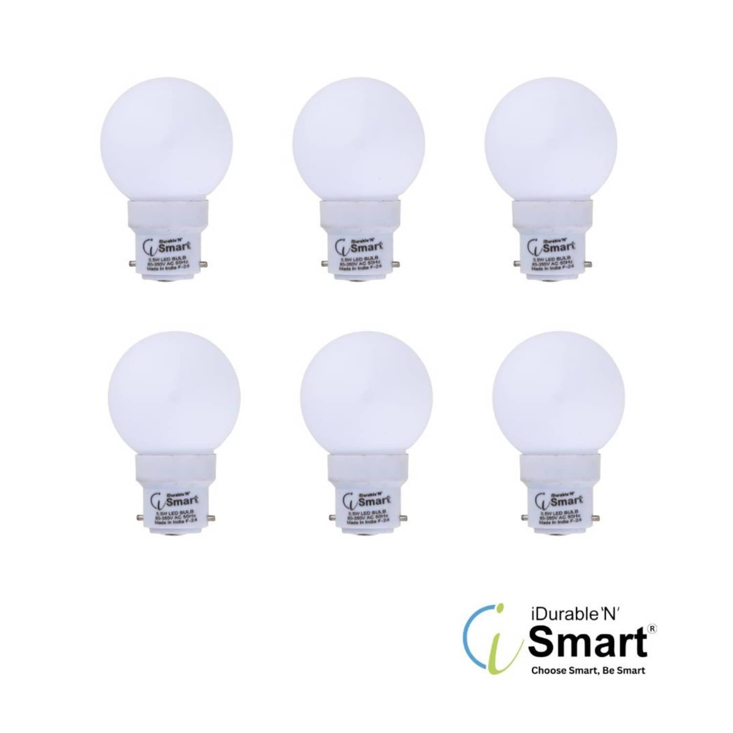 iDurable 'N' Smart 0.5W Dimmable LED Bulb ( Pack of 6 ) iDurable 'N' Smart 0.5W Dimmable LED Bulb ( Pack of 6 )