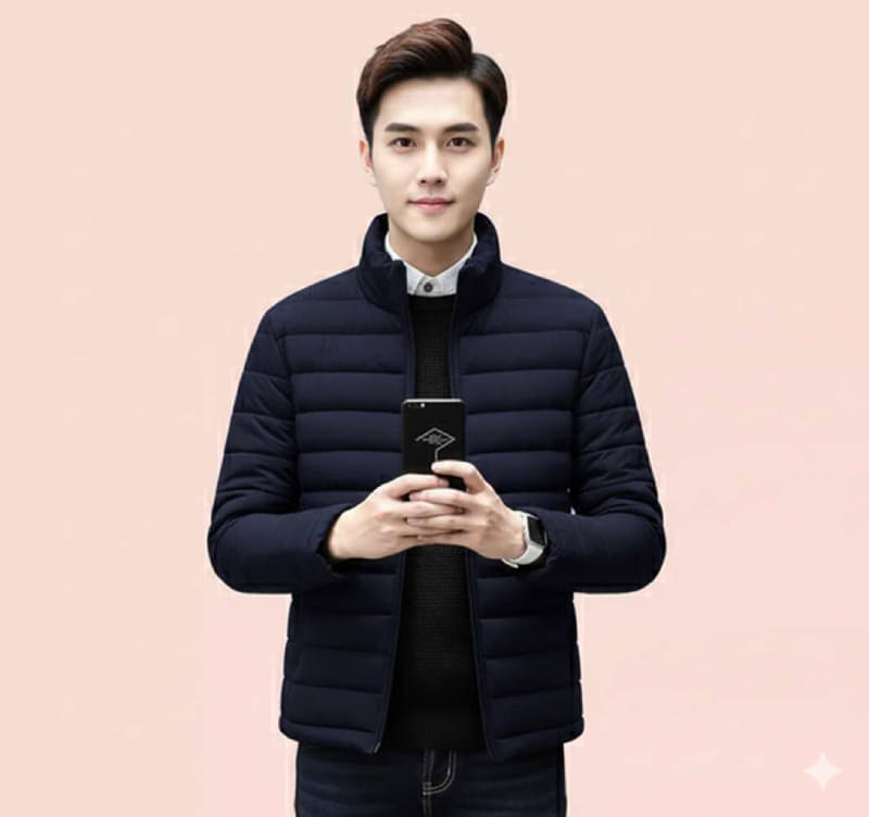 nikline Polyester Men's Puffer Jacket - Navy ( Pack of 1 )     			nikline Polyester Men's Puffer Jacket - Navy ( Pack of 1 )