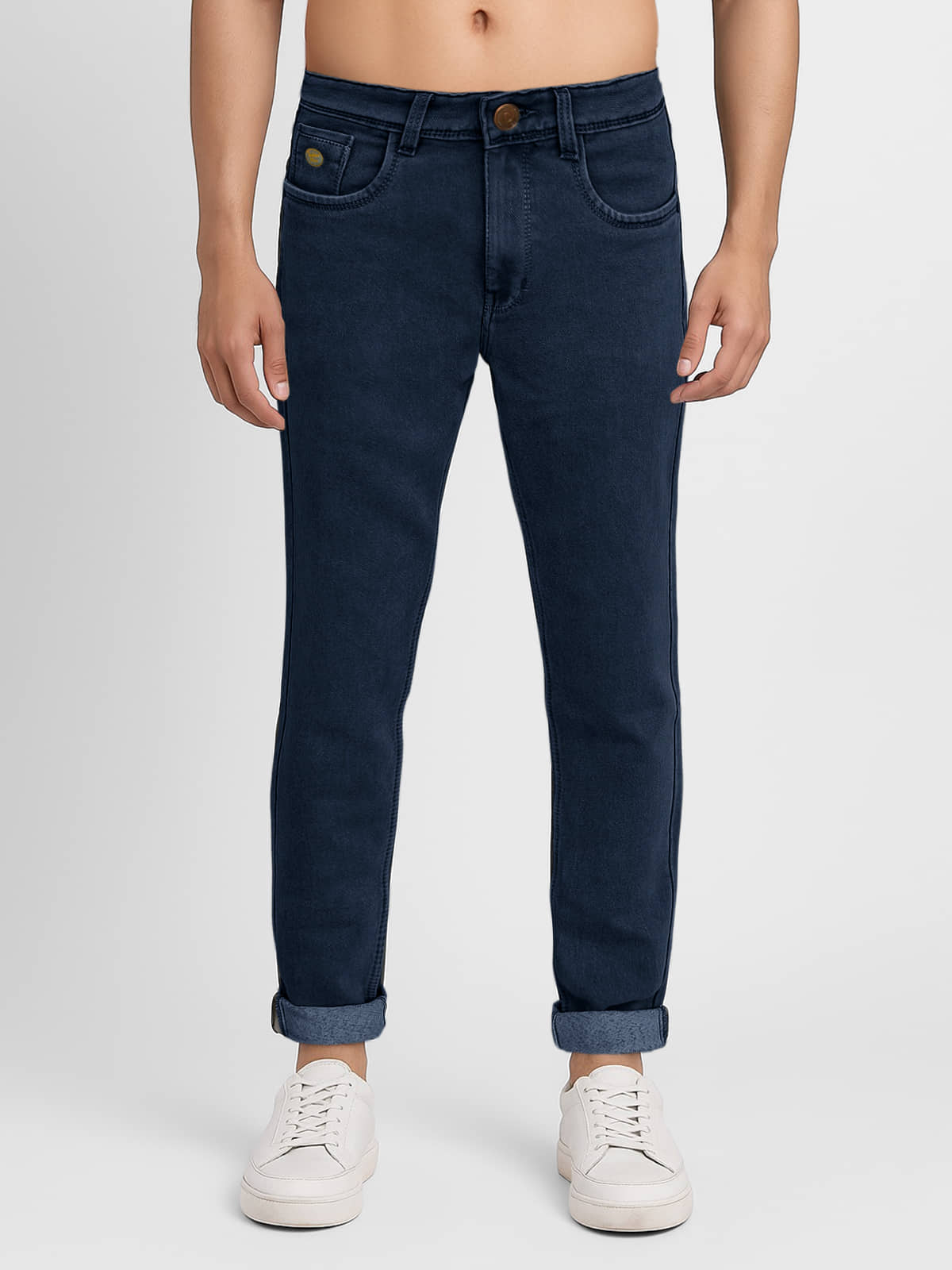 plounge Slim Fit Clean Look Men's Jeans - Navy Blue ( Pack of 1 ) - Jeans | Buy online on ZillyBuy
