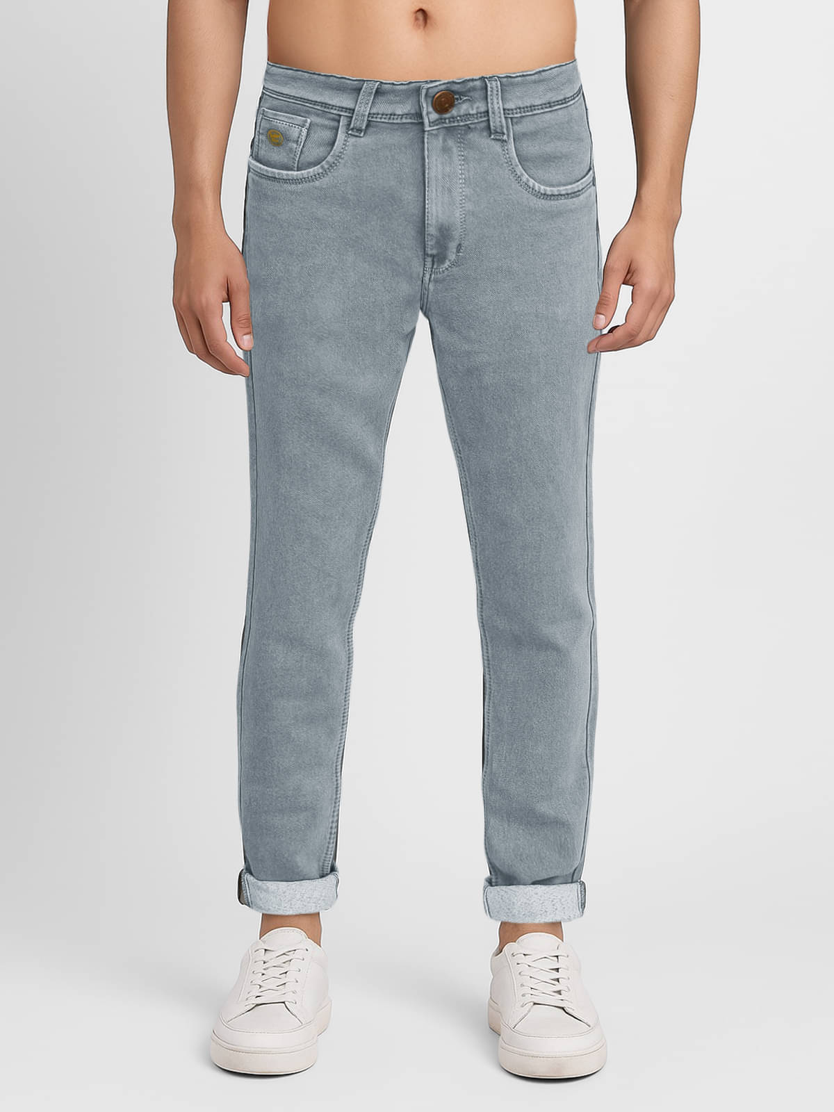     			plounge Slim Fit Clean Look Men's Jeans - Grey ( Pack of 1 )