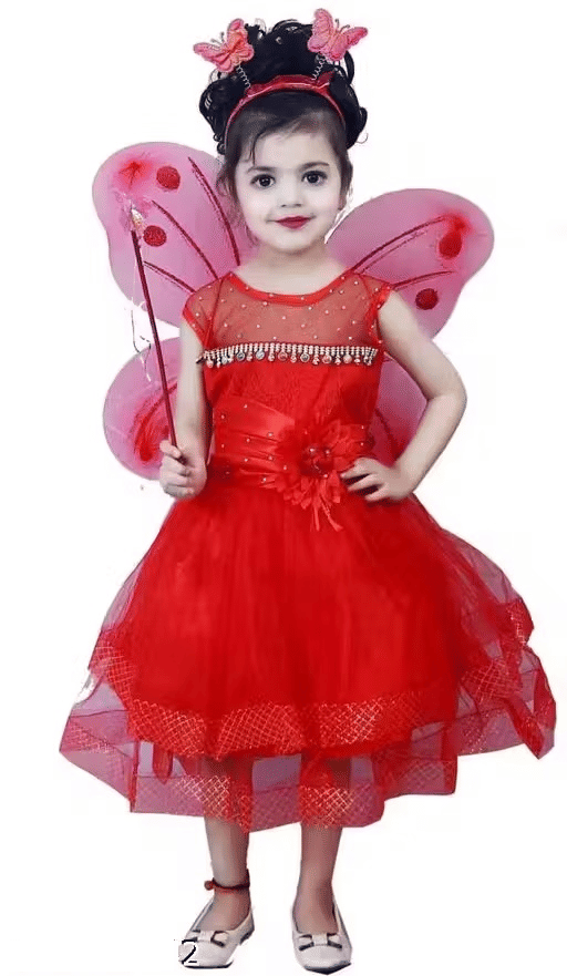 samjho fashion Cotton Frock For Girls ( Pack of 1 , Red ) samjho fashion Cotton Frock For Girls ( Pack of 1 , Red )
