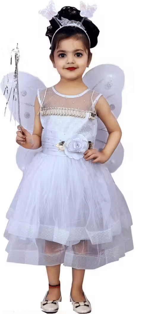 samjho fashion Cotton Frock For Girls ( Pack of 1 , White ) samjho fashion Cotton Frock For Girls ( Pack of 1 , White )