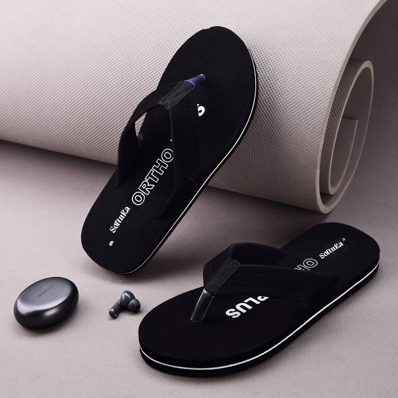     			softura Black Men's Daily Slipper