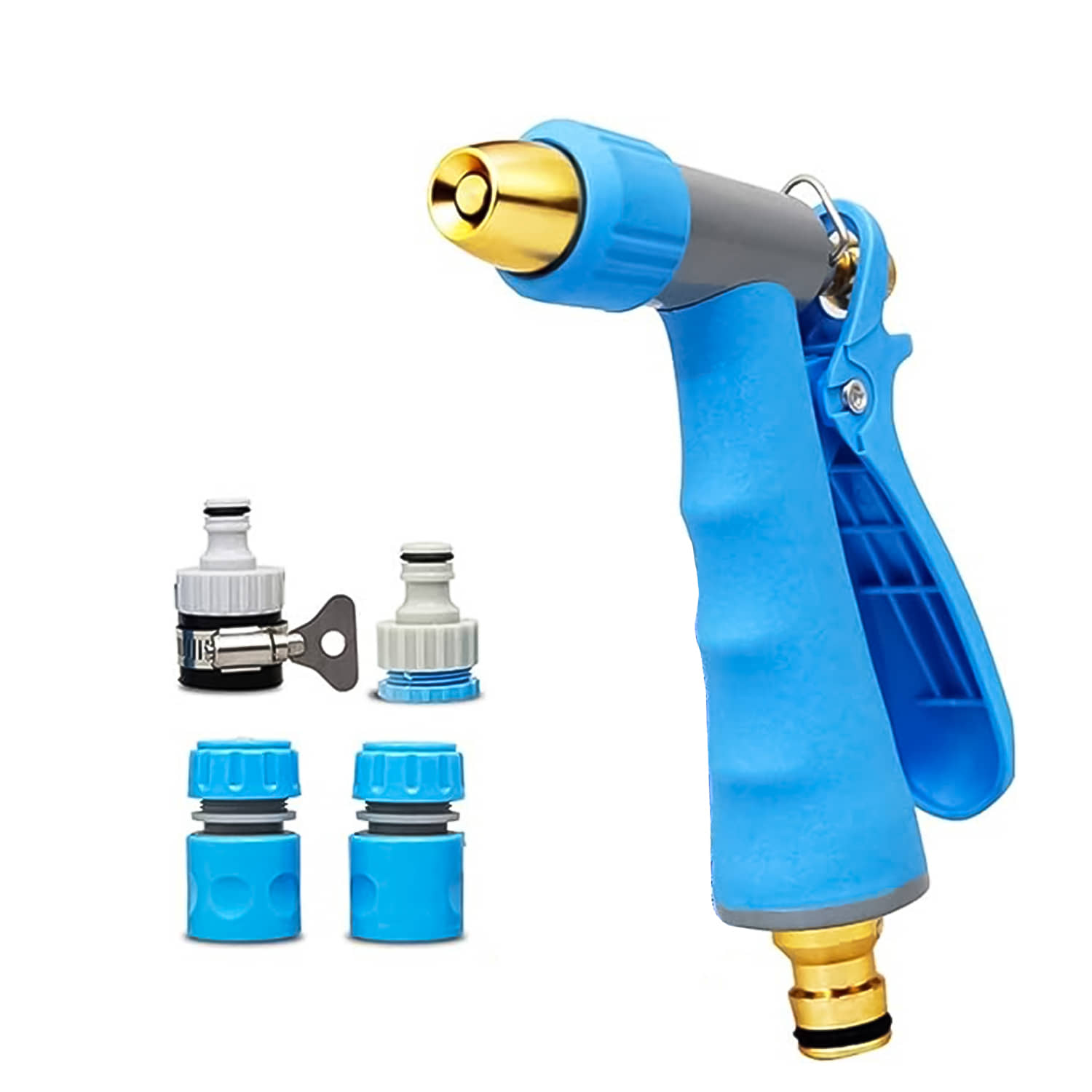 4 Piece Set Blue High Pressure Washing Water Gun Spray for Your Garden,Lawn,Flower Beds and Washing Your Car