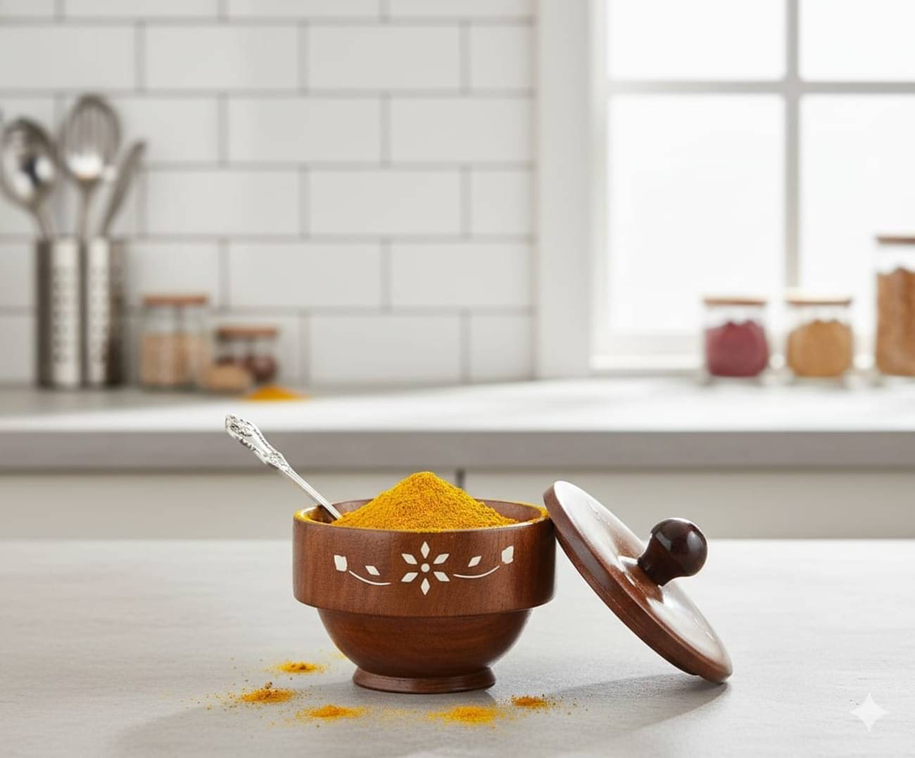 ADWORLD GLOBAL Wooden Spices Bowl with Lid| Wooden Plain Fruit Bowl 12 cm ( Set of 1 ) Brown     			ADWORLD GLOBAL Wooden Spices Bowl with Lid| Wooden Plain Fruit Bowl 12 cm ( Set of 1 ) Brown