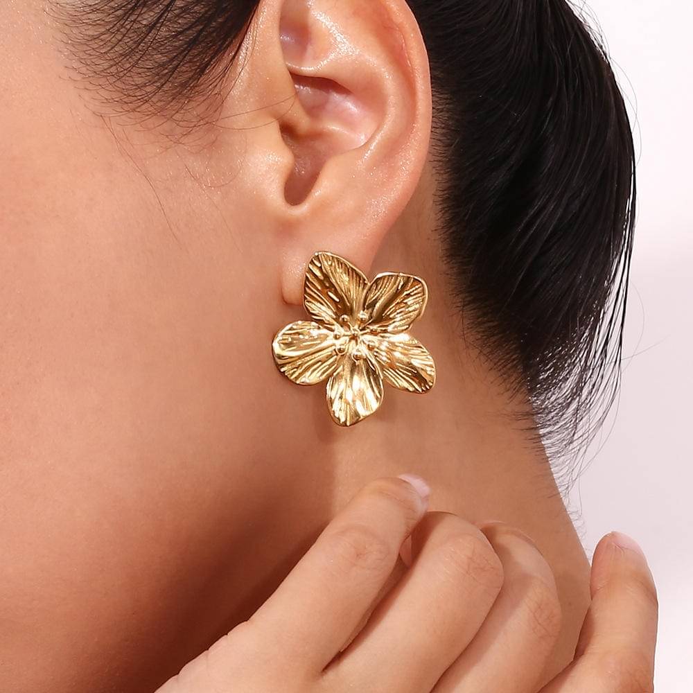    			Adornity Gold Stud Earrings ( Pack of 1 )
