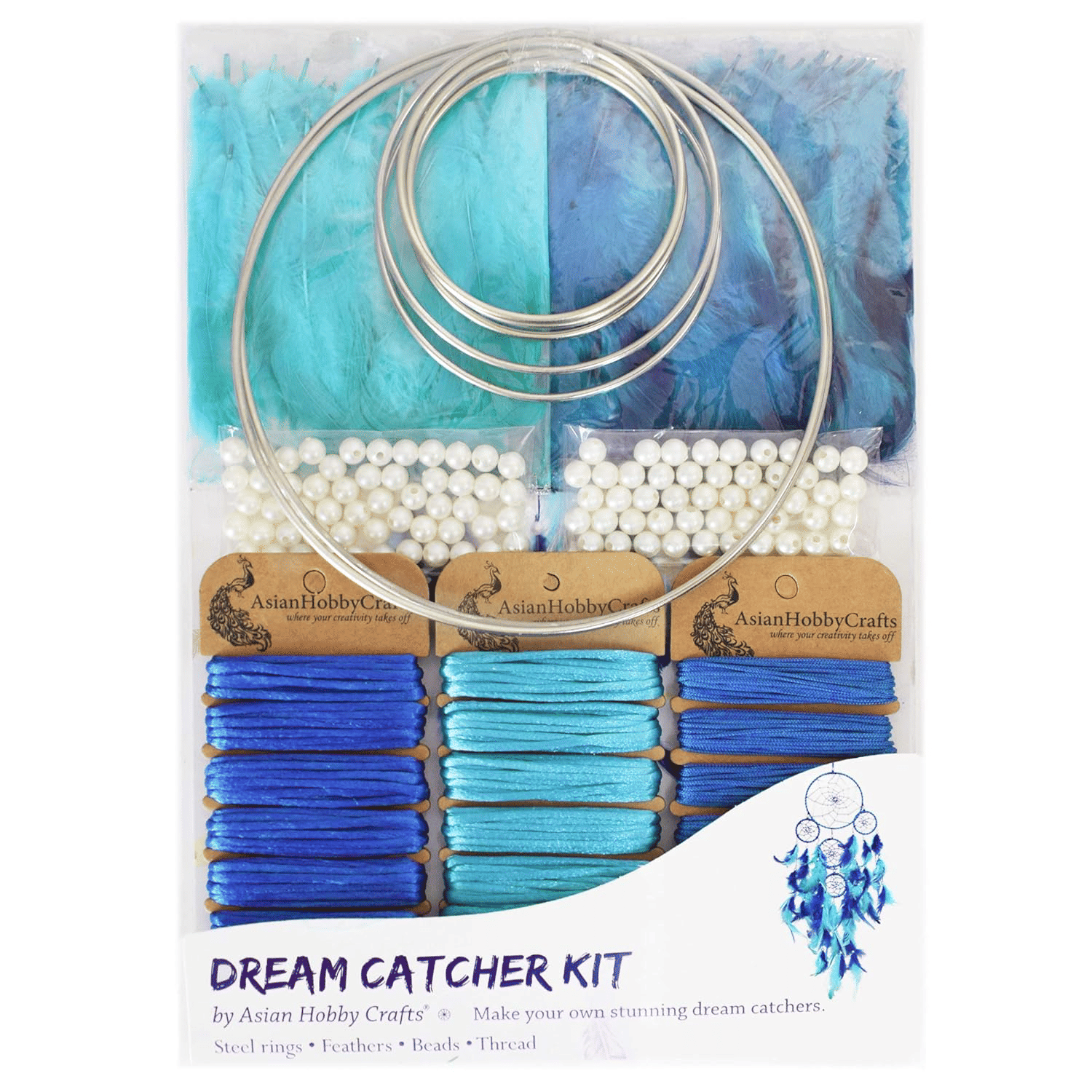 Asian Hobby Crafts Dream Catcher Making Kit – Make 3 Colorful Dream Catchers, DIY Activity Kit for Girls & Women, Wall Hanging & Home Decor (Medium-B)     			Asian Hobby Crafts Dream Catcher Making Kit – Make 3 Colorful Dream Catchers, DIY Activity Kit for Girls & Women, Wall Hanging & Home Decor (Medium-B)