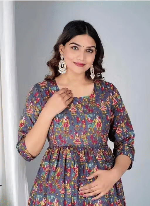     			Badiwal Exports Women Rayon Anarkali Stitched Ethnic Gown ( Grey )