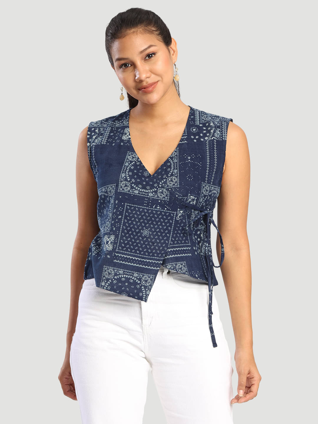 Bene Kleed Women's Cotton A-Line Top ( Blue ) Bene Kleed Women's Cotton A-Line Top ( Blue )