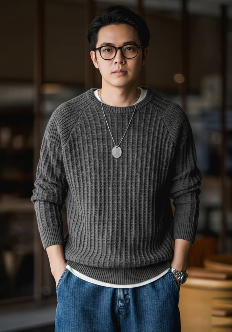 CAT BUNNY Woollen Blend Round Neck Men's Full Sleeves Pullover Sweater - Grey ( Pack of 1 ) CAT BUNNY Woollen Blend Round Neck Men's Full Sleeves Pullover Sweater - Grey ( Pack of 1 )