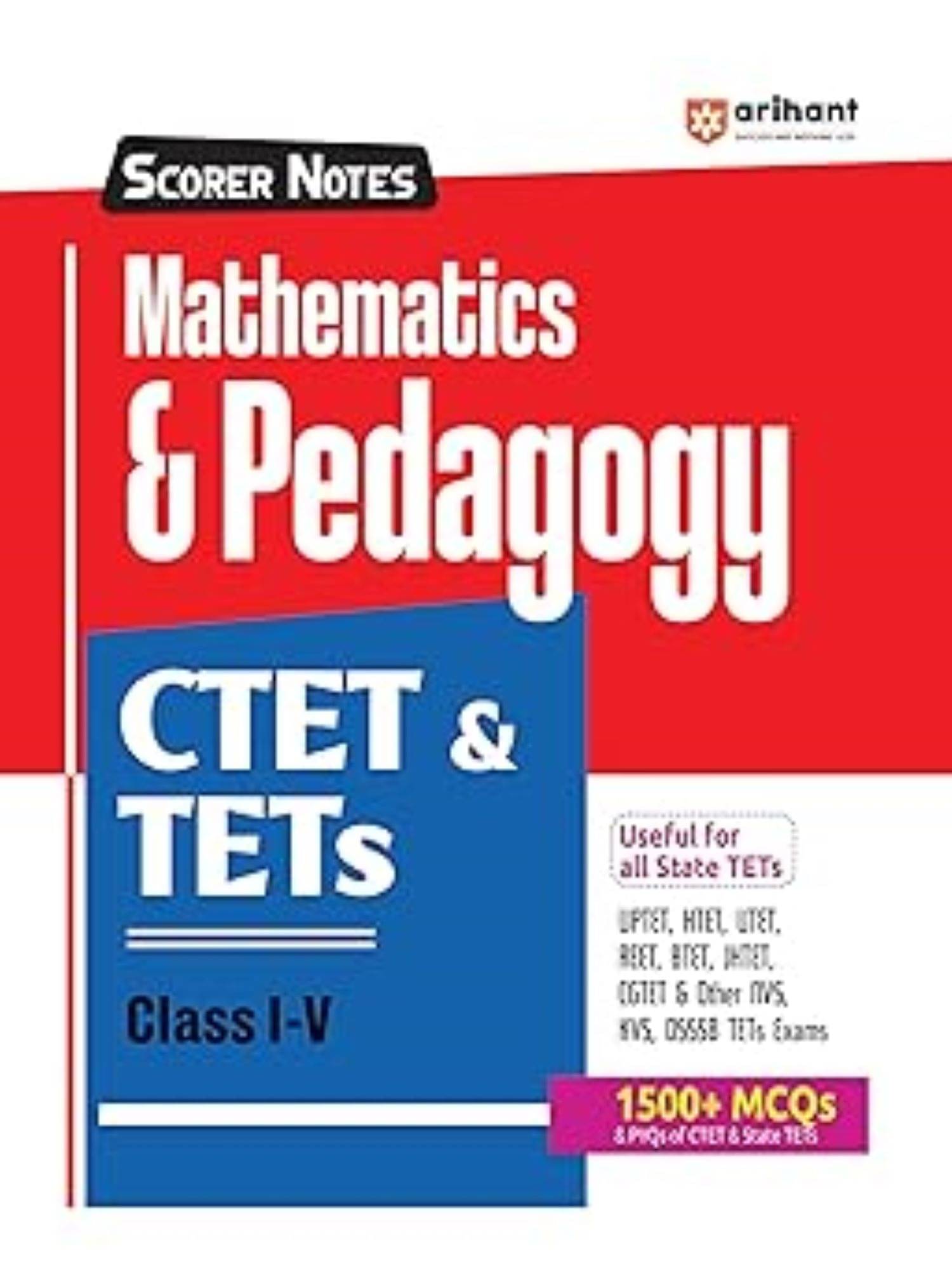     			CTET and TETs Scorer Notes Class 1–5 Exam 2025 | Mathematics & Pedagogy Book