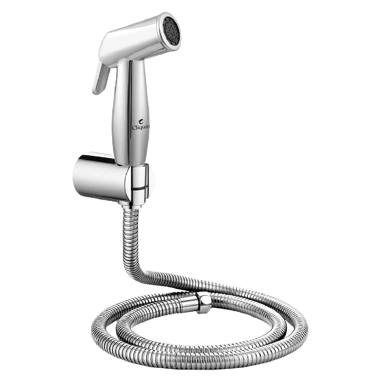     			Cliquin KSHF2213 ABS Health Faucet with SS-304 Grade 1 Meter Flexible Hose Pipe and Wall Hook Health Faucet(Wall Mount Installation Type), Silver, Chrome