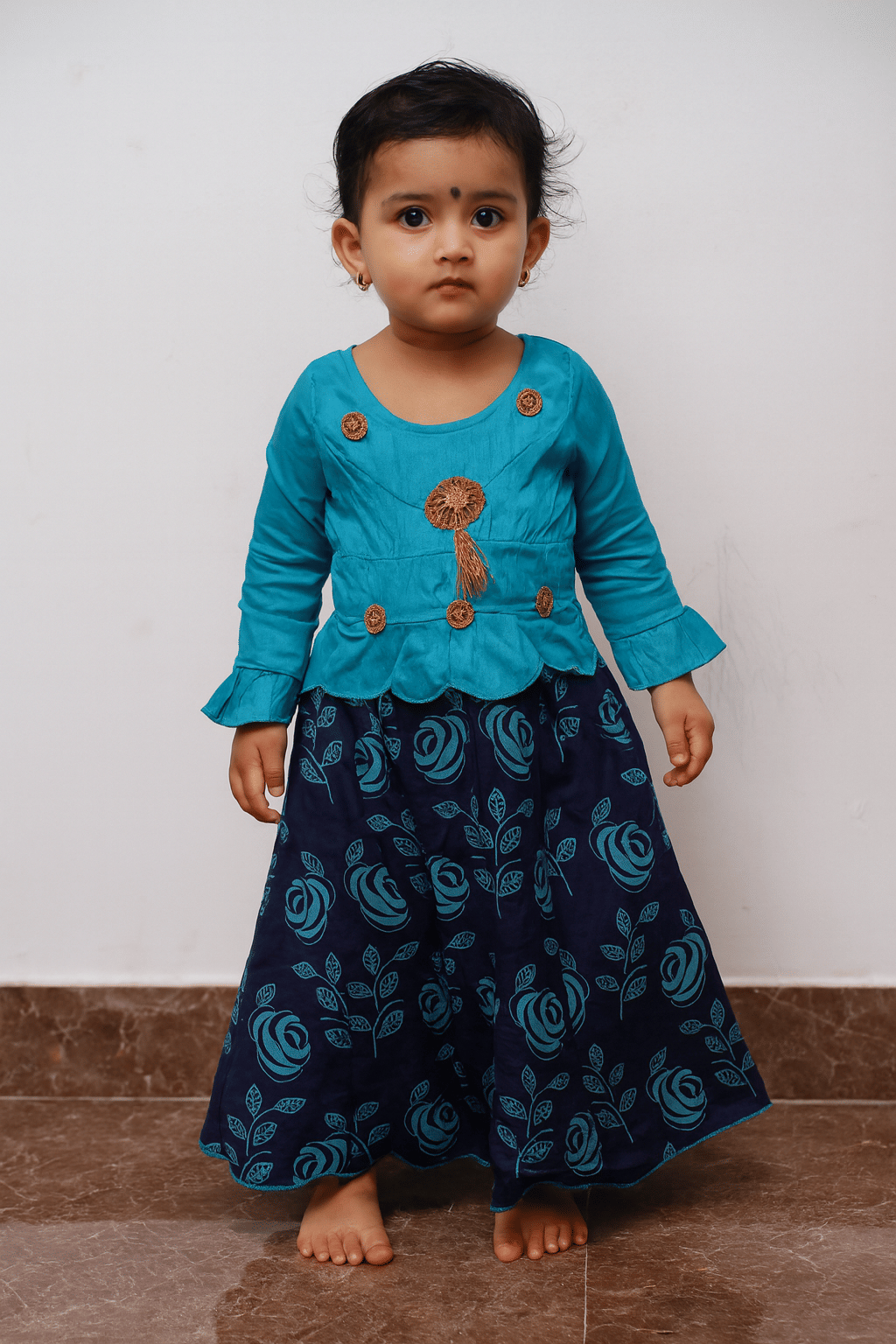 Colourvibes Crepe Lehenga with Jacket For Baby Girls ( Pack of 1 , Blue ) Colourvibes Crepe Lehenga with Jacket For Baby Girls ( Pack of 1 , Blue )