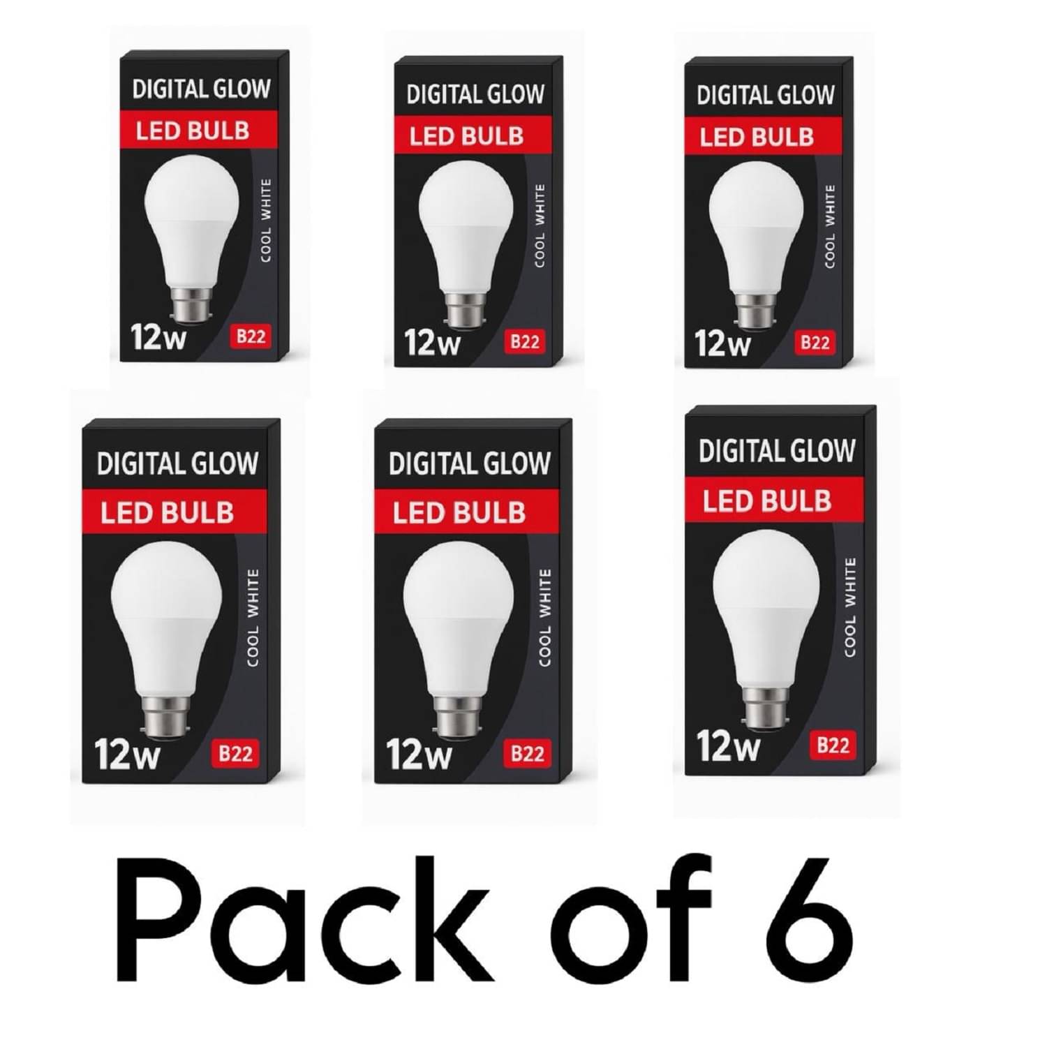 Digital glow 12W Cool Day Light LED Bulb ( Pack of 6 ) Digital glow 12W Cool Day Light LED Bulb ( Pack of 6 )