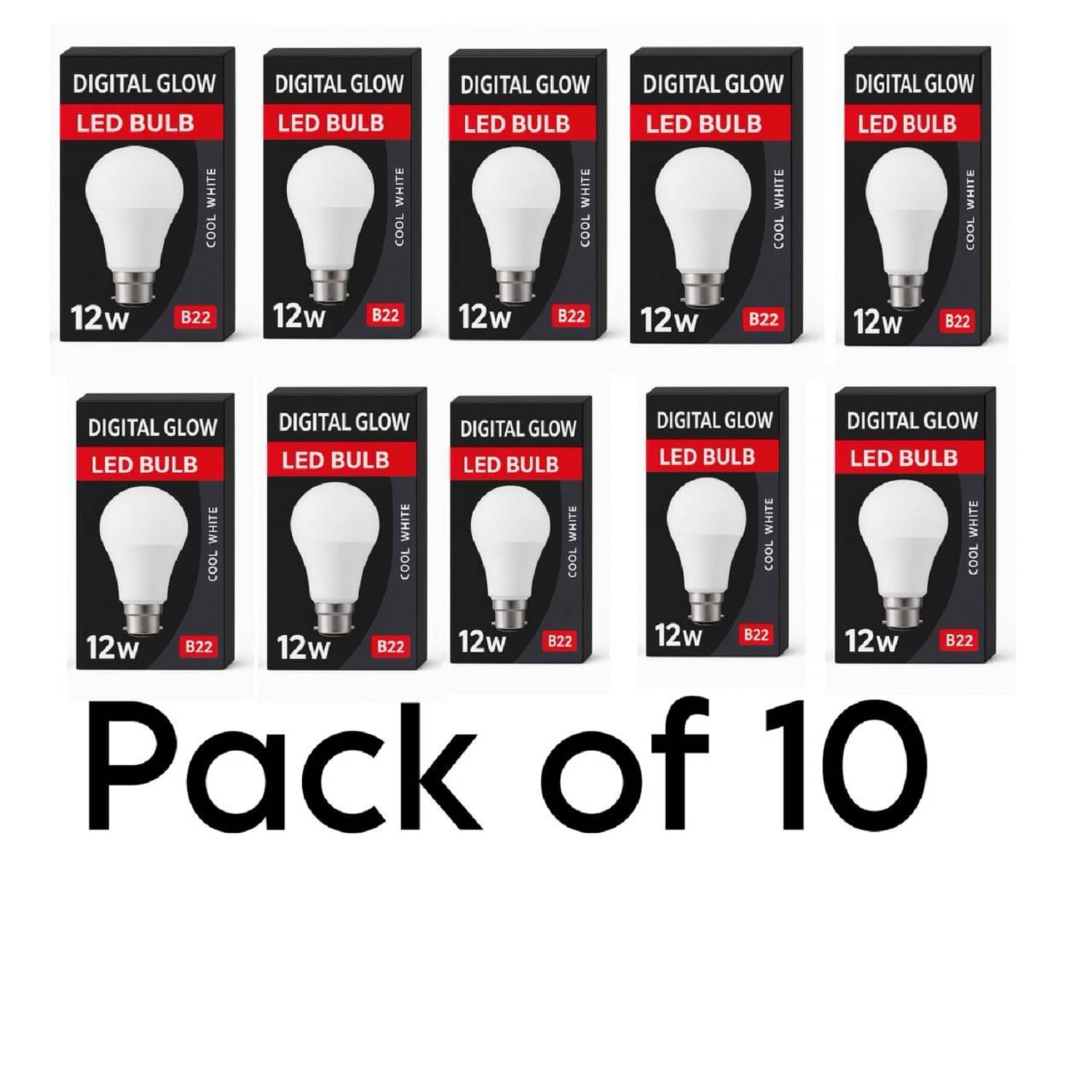 Digital glow 12W Cool Day Light LED Bulb ( pack of 10 ) Digital glow 12W Cool Day Light LED Bulb ( pack of 10 )