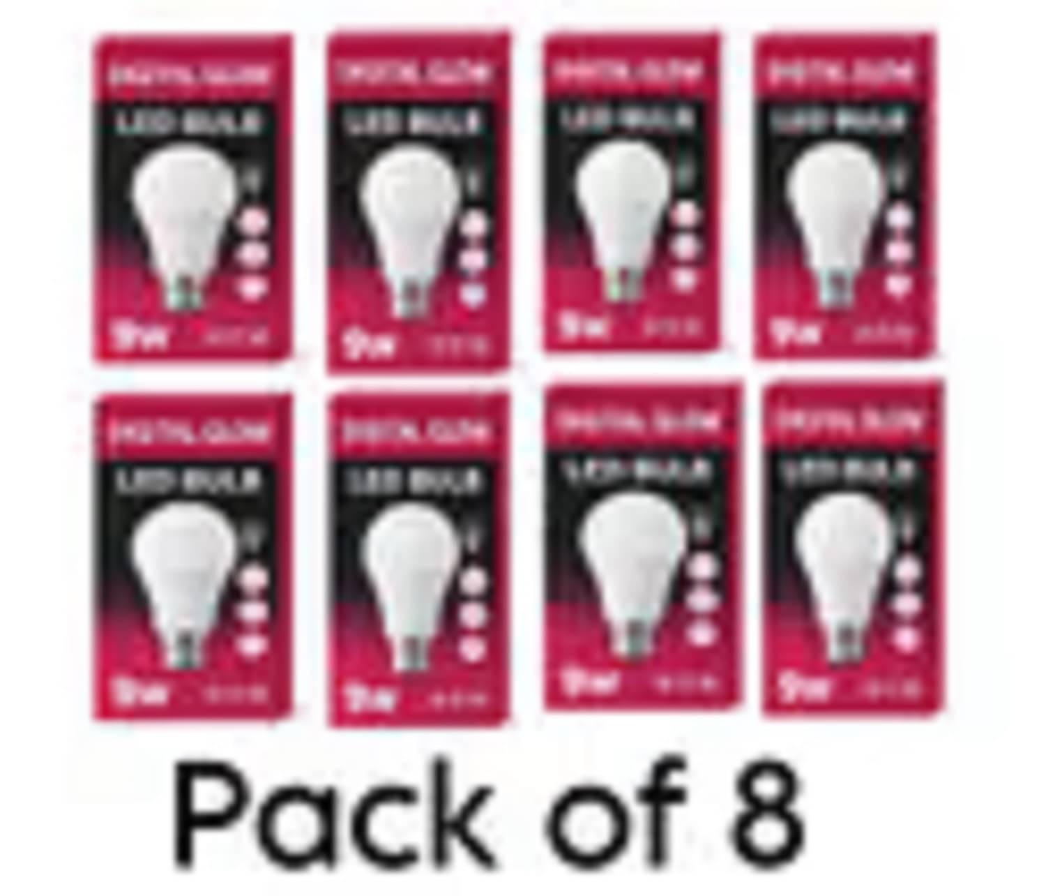     			Digital glow 9W Cool Day Light LED Bulb ( Pack of 8 )