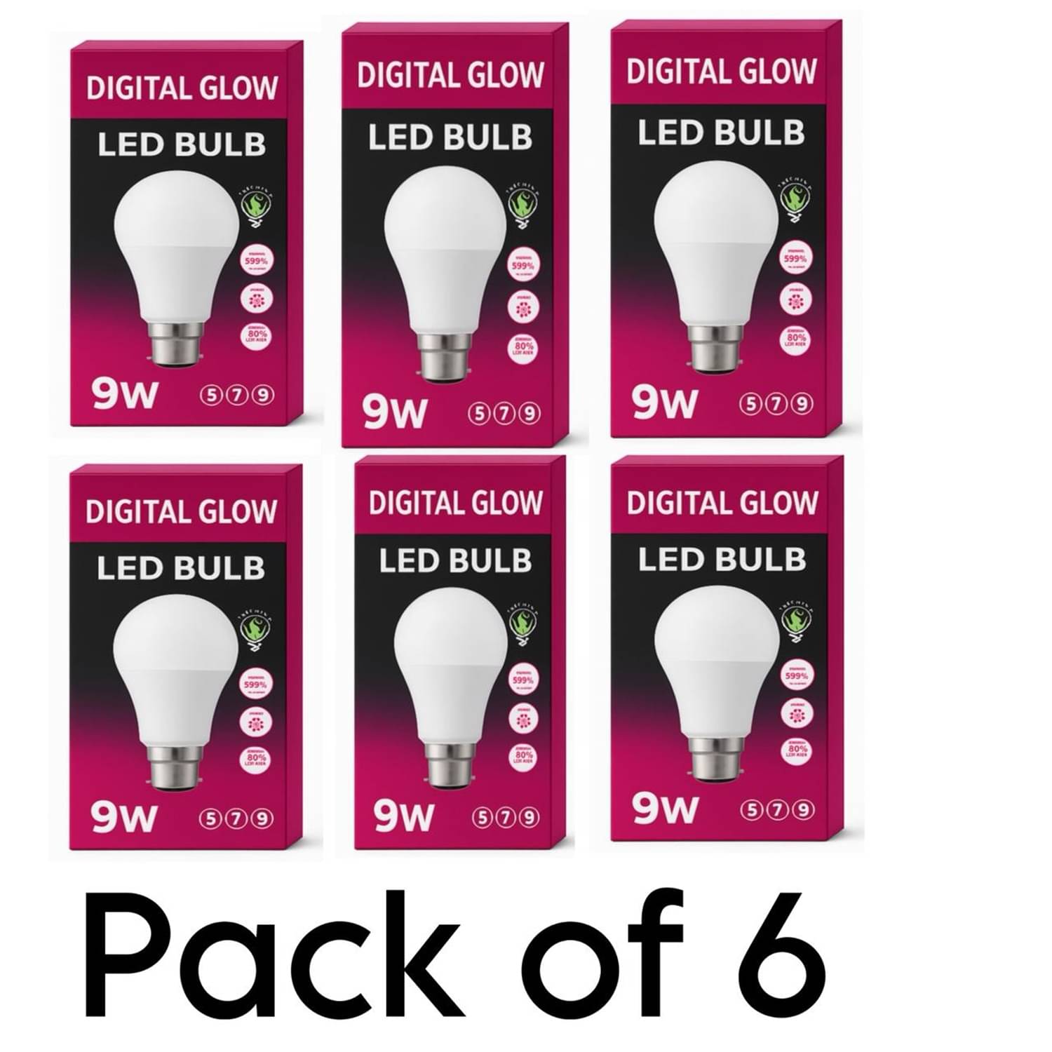 Digital glow 9W Cool Day Light LED Bulb ( Pack of 6 ) Digital glow 9W Cool Day Light LED Bulb ( Pack of 6 )