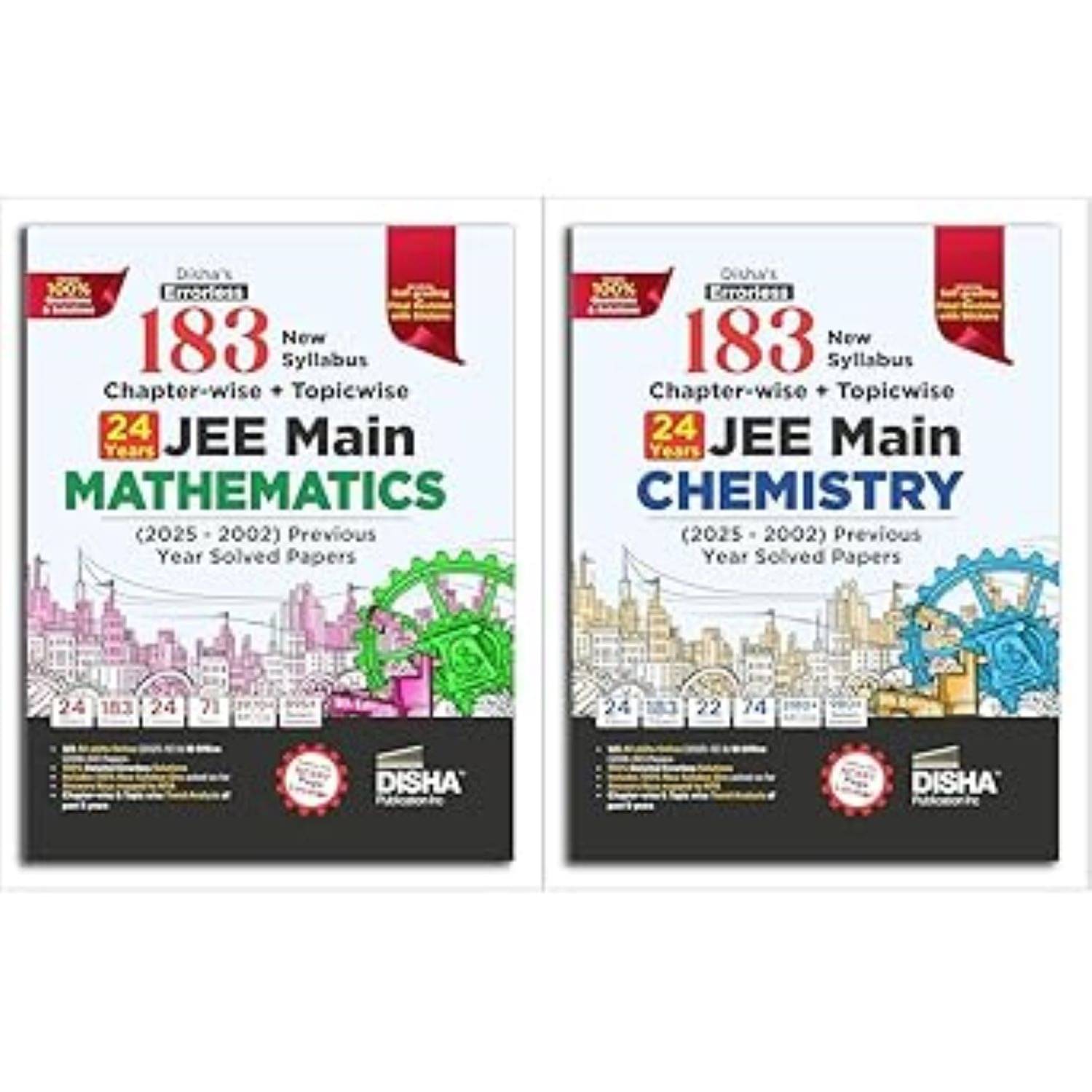     			Disha 183 New Syllabus Chapter-wise JEE Main Chemistry & Mathematics PYQs (2025–2002) | NCERT-Based Previous Year Solved Papers | Topic-wise Question Bank with 100% Detailed Solutions