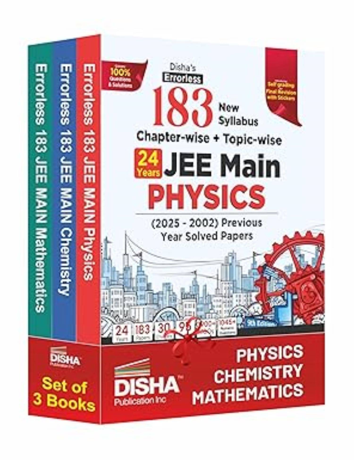 Disha's 183 New Syllabus Chapter-wise & Topic-wise JEE Main Physics, Chemistry & Mathematics (2025 - 2002) Previous Year Solved Papers 9th Edition 2026 Disha's 183 New Syllabus Chapter-wise & Topic-wise JEE Main Physics, Chemistry & Mathematics (2025 - 2002) Previous Year Solved Papers 9th Edition 2026