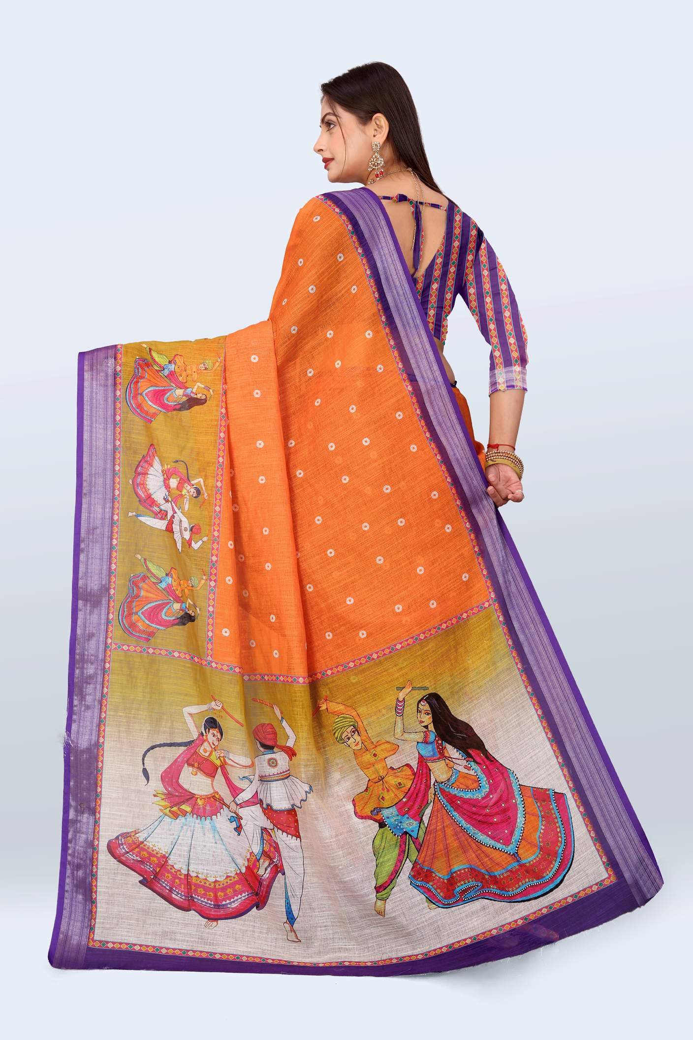 Ethnic Trendz Cotton Printed Regular Saree With Unstitched Blouse Piece ( Multicolor )     			Ethnic Trendz Cotton Printed Regular Saree With Unstitched Blouse Piece ( Multicolor )