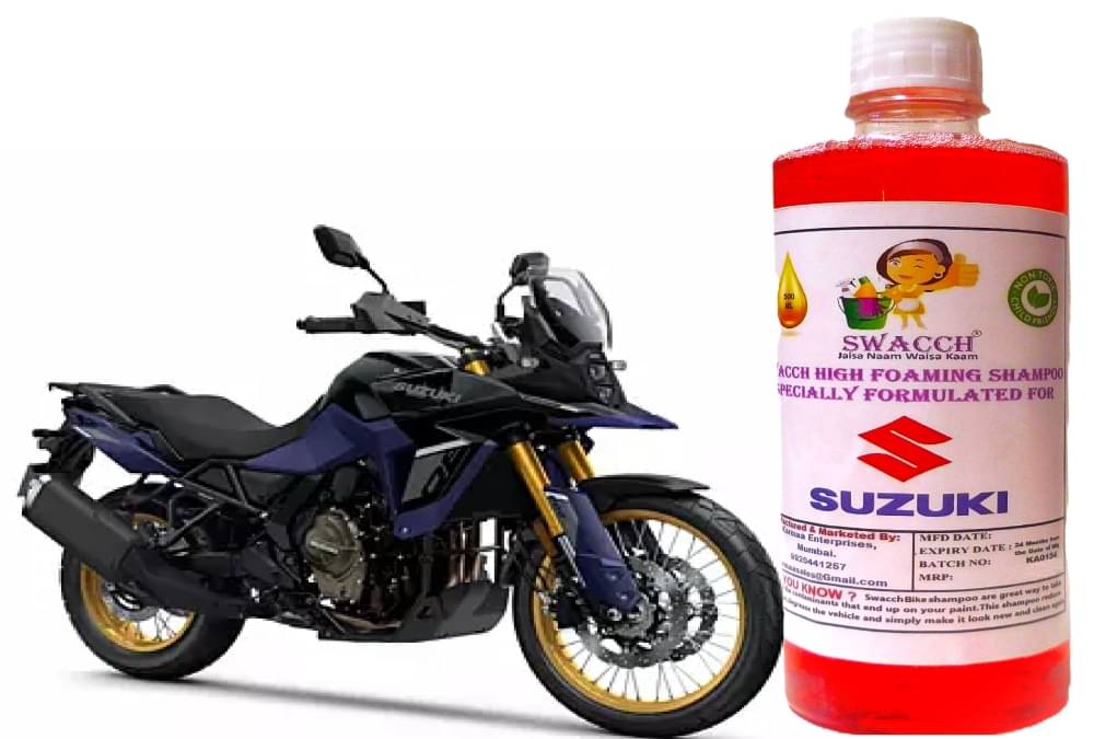 High Foaming Bike Shampoo Formulated For Suzuki V-Strom 800DE I Thick Foam with Wax Coat I Non-Toxic Formula I Ph Balanced I Super Saver Pack I Premium Wax Formulation I Glossy & Shine I 500ml High Foaming Bike Shampoo Formulated For Suzuki V-Strom 800DE I Thick Foam with Wax Coat I Non-Toxic Formula I Ph Balanced I Super Saver Pack I Premium Wax Formulation I Glossy & Shine I 500ml