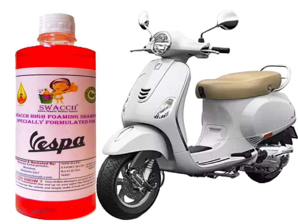 High Foaming Bike Shampoo Formulated For Vespa VXL 125 Thick Foam with Wax Coat I Non-Toxic Formula I Ph Balanced I Super Saver Pack I Premium Wax Formulation I Glossy & Shine I 500ml High Foaming Bike Shampoo Formulated For Vespa VXL 125 Thick Foam with Wax Coat I Non-Toxic Formula I Ph Balanced I Super Saver Pack I Premium Wax Formulation I Glossy & Shine I 500ml