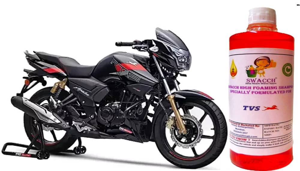 High Foaming Bike Shampoo Formulated For TVS Apache RTR 180 , Thick Foam with Wax Coat I Non-Toxic Formula I Ph Balanced I Super Saver Pack I Premium Wax Formulation I Glossy & Shine I 500ml High Foaming Bike Shampoo Formulated For TVS Apache RTR 180 , Thick Foam with Wax Coat I Non-Toxic Formula I Ph Balanced I Super Saver Pack I Premium Wax Formulation I Glossy & Shine I 500ml