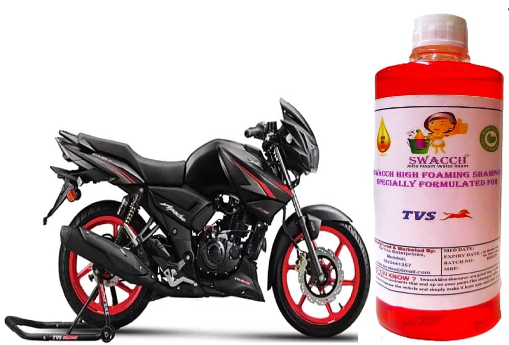High Foaming Bike Shampoo Formulated For TVS Apache RTR 160 , Thick Foam with Wax Coat I Non-Toxic Formula I Ph Balanced I Super Saver Pack I Premium Wax Formulation I Glossy & Shine I 500ml High Foaming Bike Shampoo Formulated For TVS Apache RTR 160 , Thick Foam with Wax Coat I Non-Toxic Formula I Ph Balanced I Super Saver Pack I Premium Wax Formulation I Glossy & Shine I 500ml