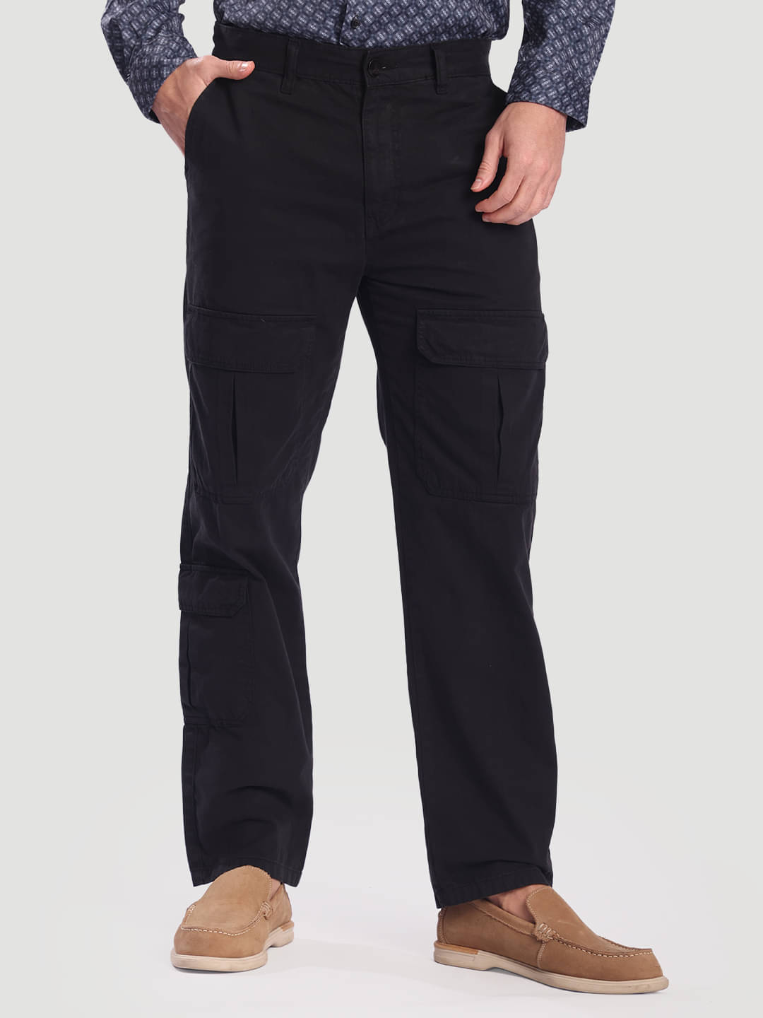     			IVOC Straight Men's Cargos - Black ( Pack of 1 )
