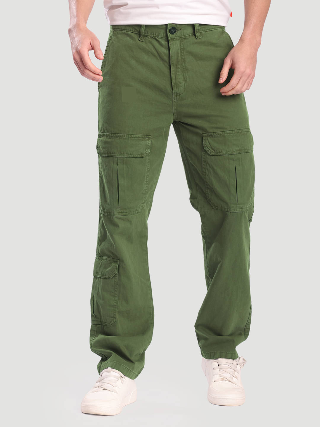     			IVOC Straight Men's Cargos - Olive ( Pack of 1 )