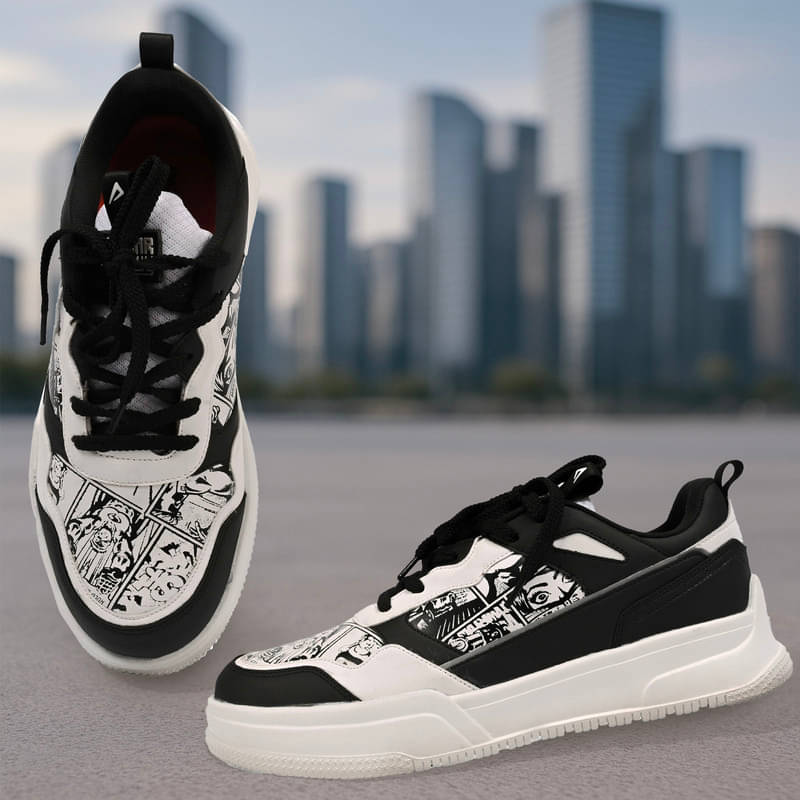 Impakto Stylish Lace-Up Casual Sneaker Black Men's Outdoor Shoes Impakto Stylish Lace-Up Casual Sneaker Black Men's Outdoor Shoes