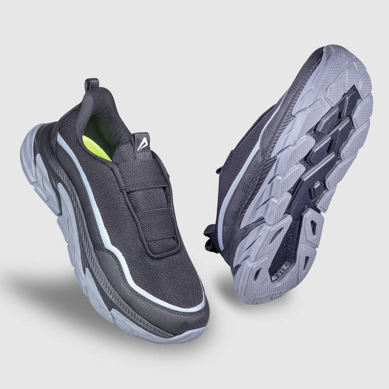     			Impakto Slip-On Walking & Running Black Men's Outdoor Shoes