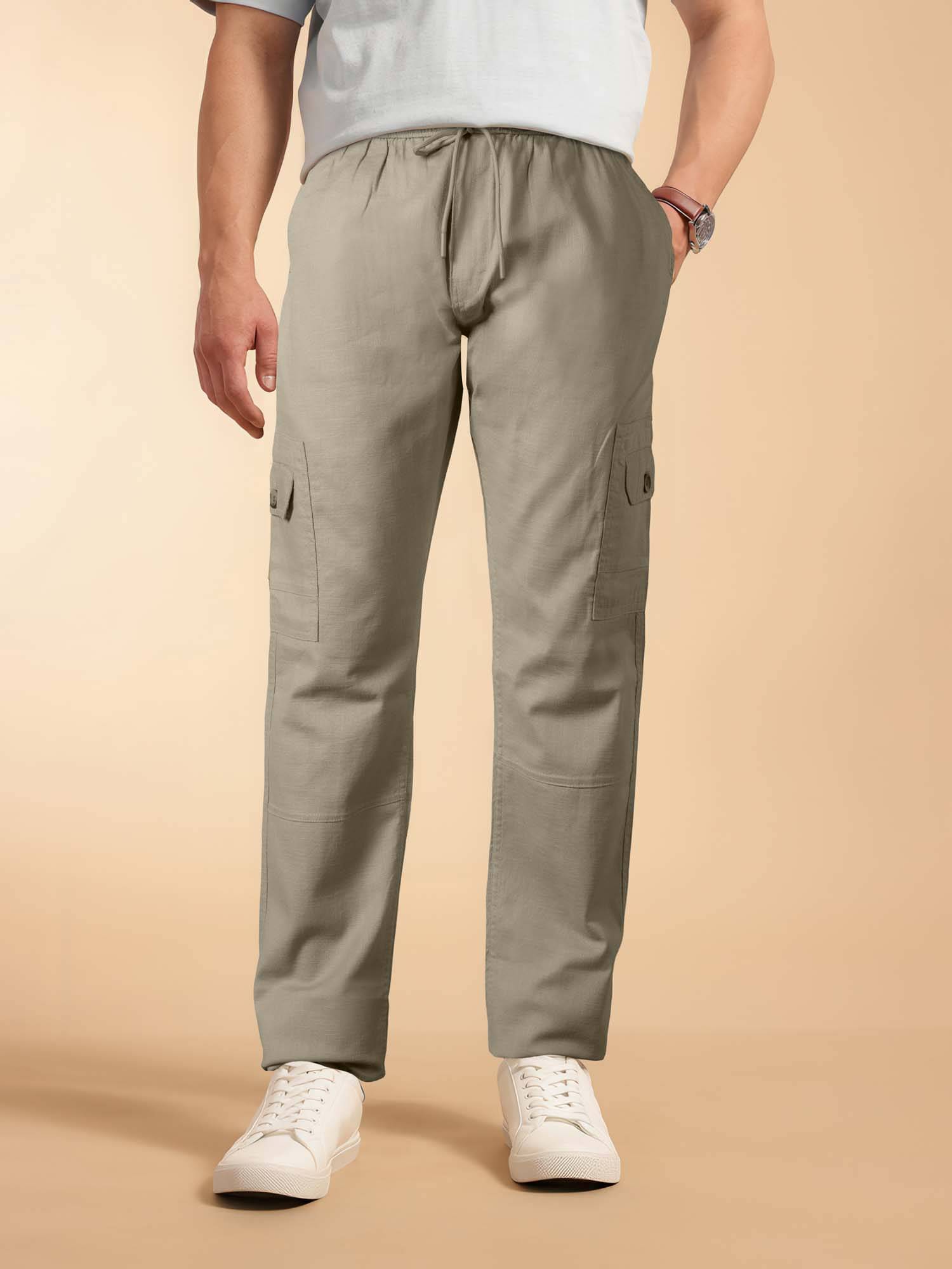     			JB JUST BLACK Relax Men's Cargos - Beige ( Pack of 1 )