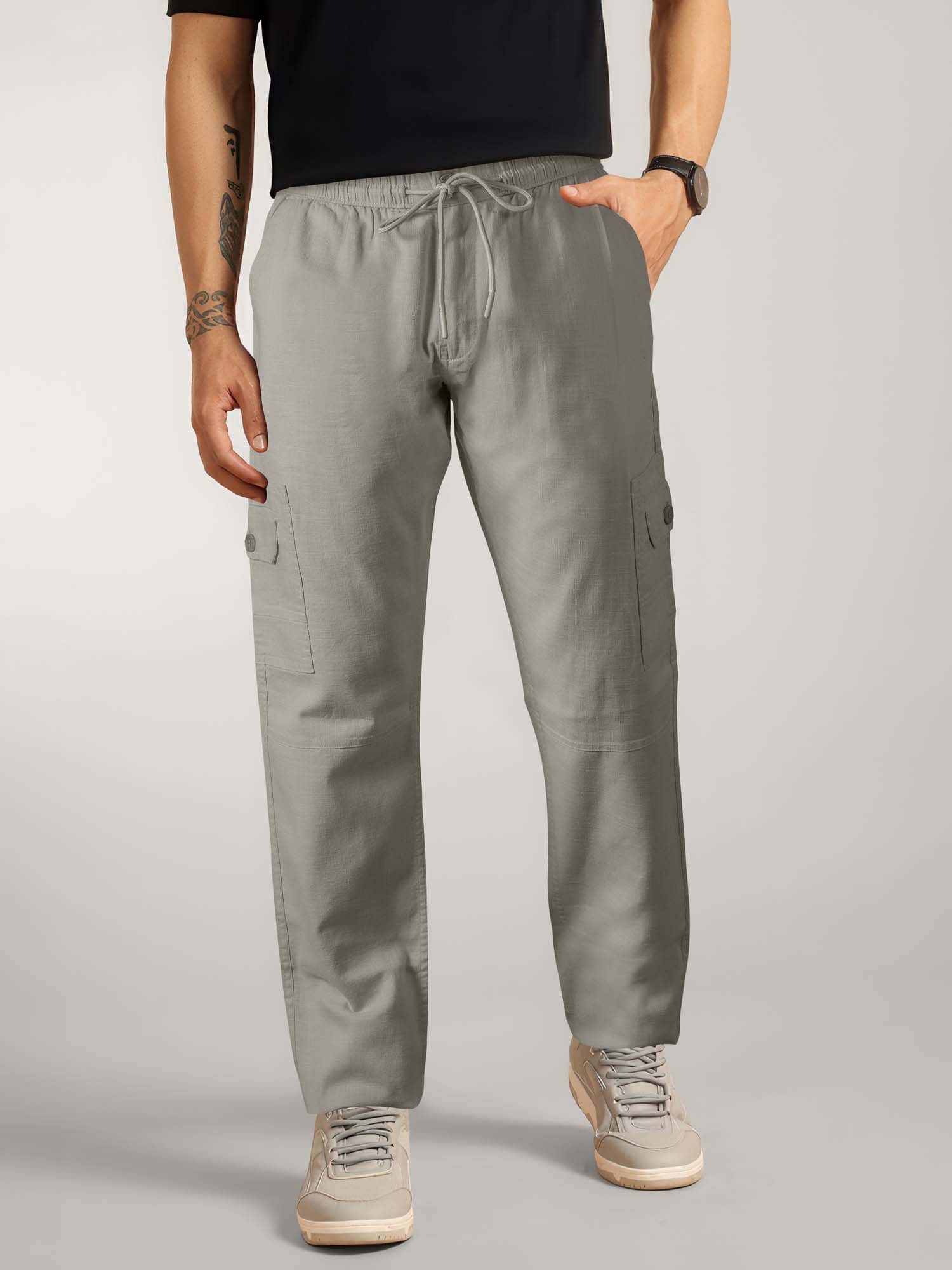     			JB JUST BLACK Relax Men's Cargos - Grey ( Pack of 1 )