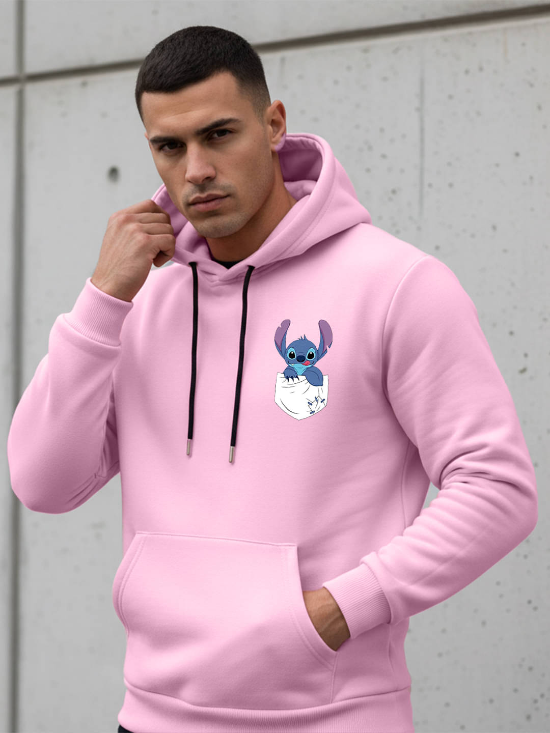 Kanhuzzz Fleece Hooded Men's Sweatshirt - Pink ( Pack of 1 ) Kanhuzzz Fleece Hooded Men's Sweatshirt - Pink ( Pack of 1 )