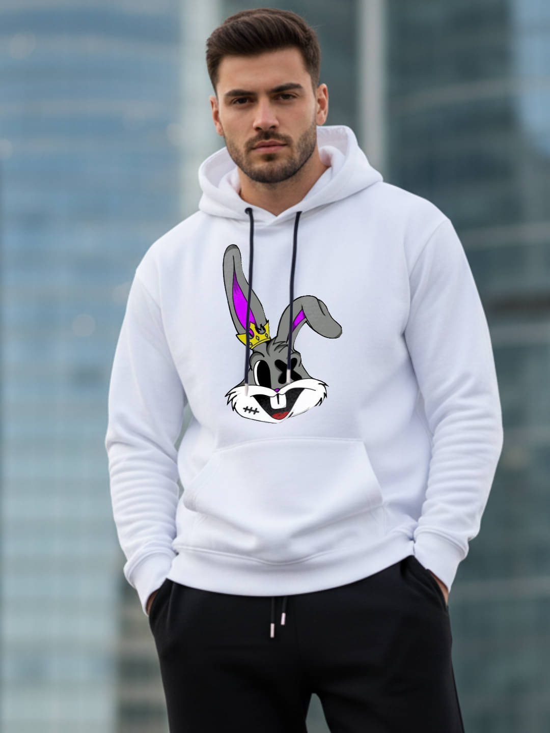 Kanhuzzz Fleece Hooded Men's Sweatshirt - White ( Pack of 1 )     			Kanhuzzz Fleece Hooded Men's Sweatshirt - White ( Pack of 1 )