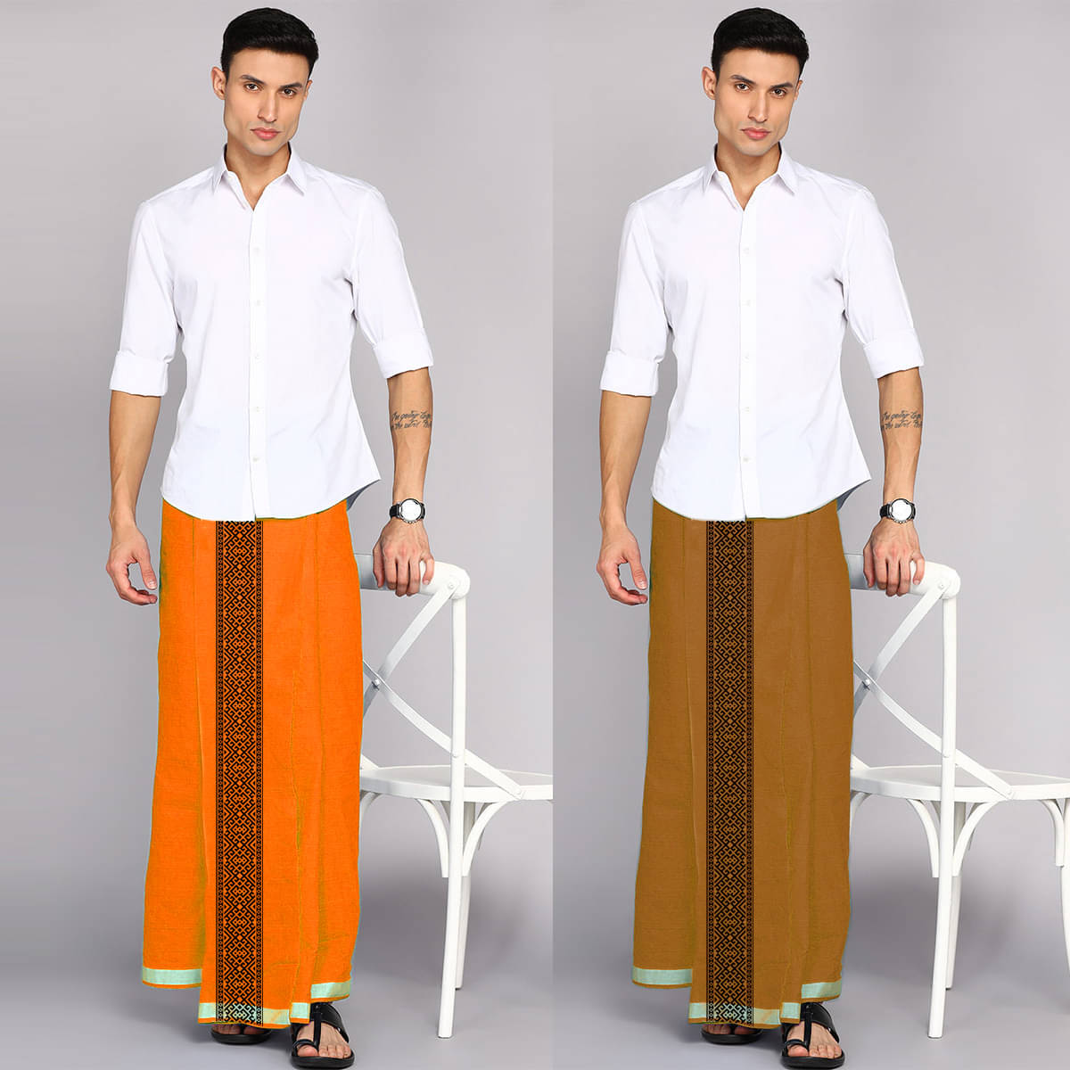     			Lvloz Cotton Men's Dhoti Multicolor ( Pack of 2 )