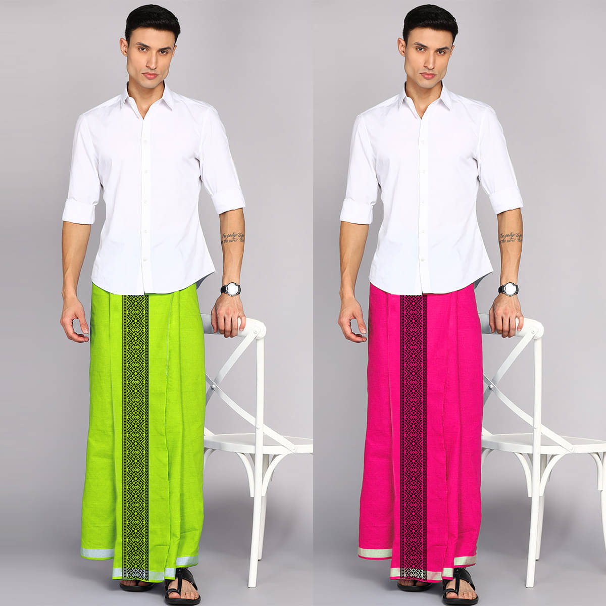 Lvloz Cotton Men's Dhoti Multicolor ( Pack of 2 ) Lvloz Cotton Men's Dhoti Multicolor ( Pack of 2 )