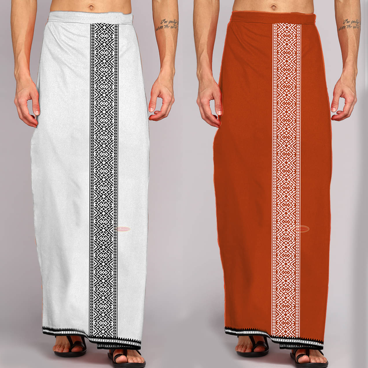 Lvloz Cotton Men's Dhoti Multicolor ( Pack of 2 ) Lvloz Cotton Men's Dhoti Multicolor ( Pack of 2 )