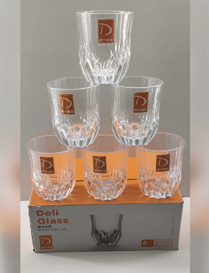     			Mahant mini oil mill Glass Glasses 180 ml ( Pack of 6 ) Beige