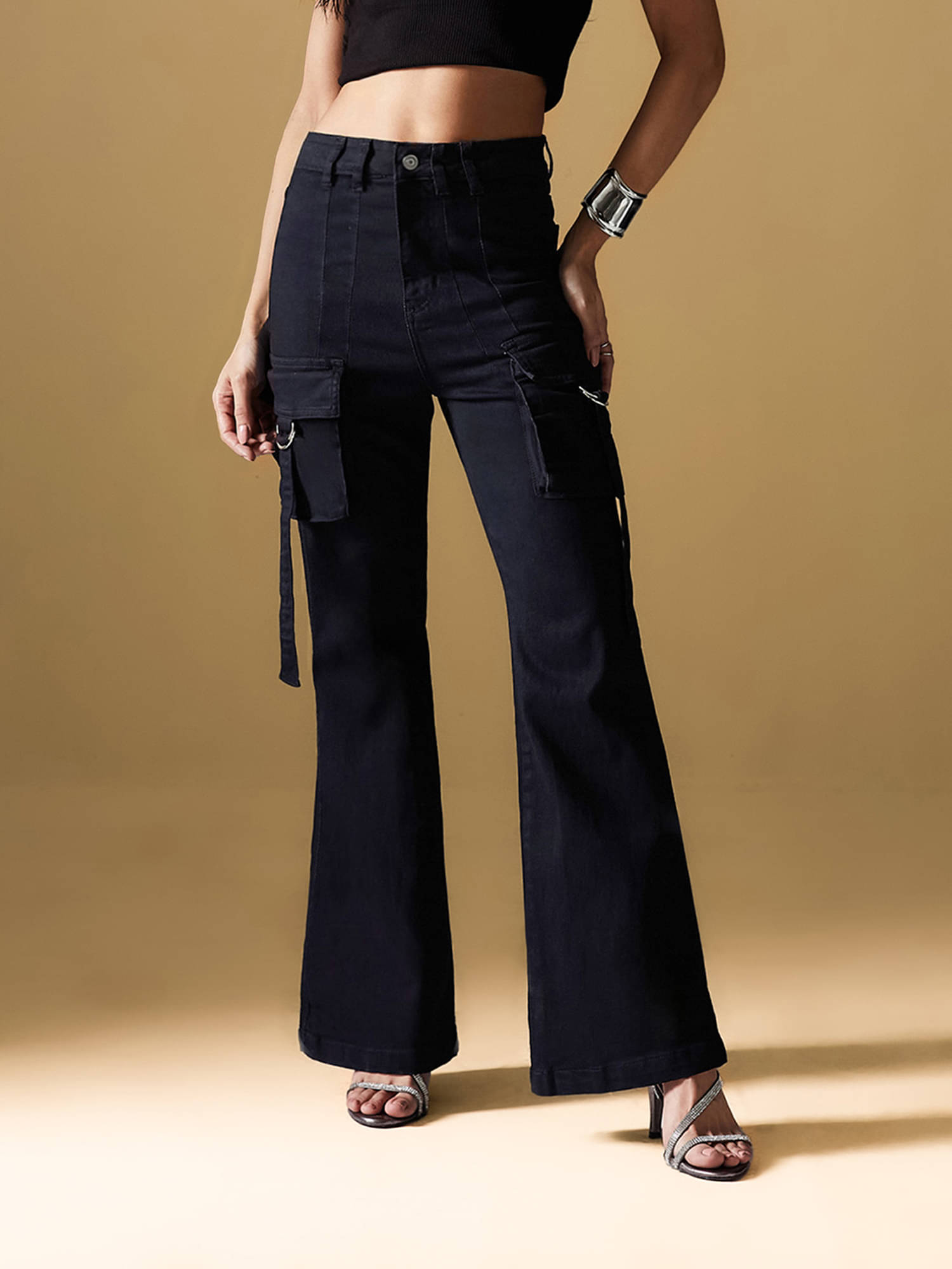     			Miss Chase Women's Bootcut High-Rise Jeans ( Black )