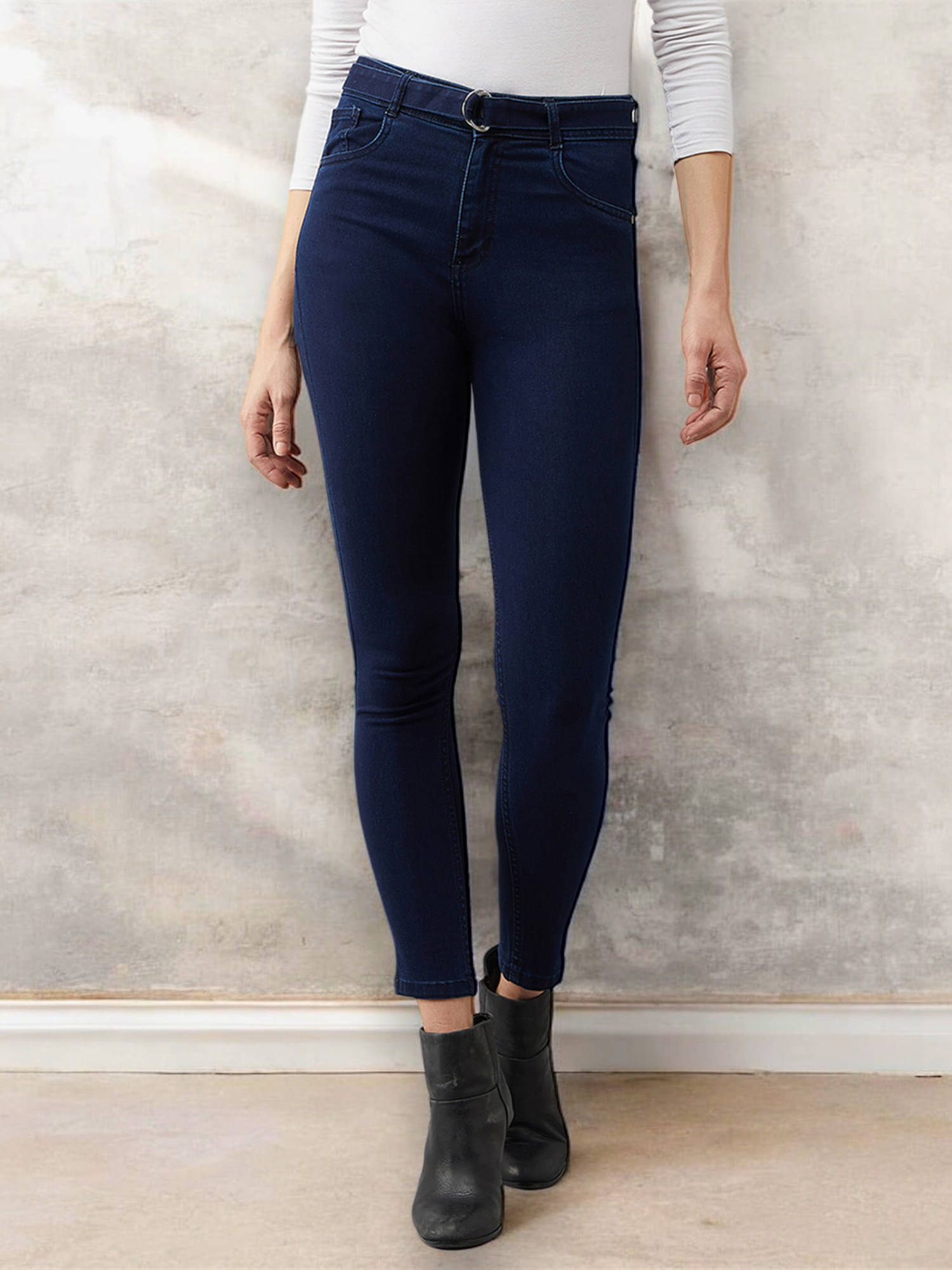     			Miss Chase Women's Skinny Fit High-Rise Jeans ( Navy Blue )