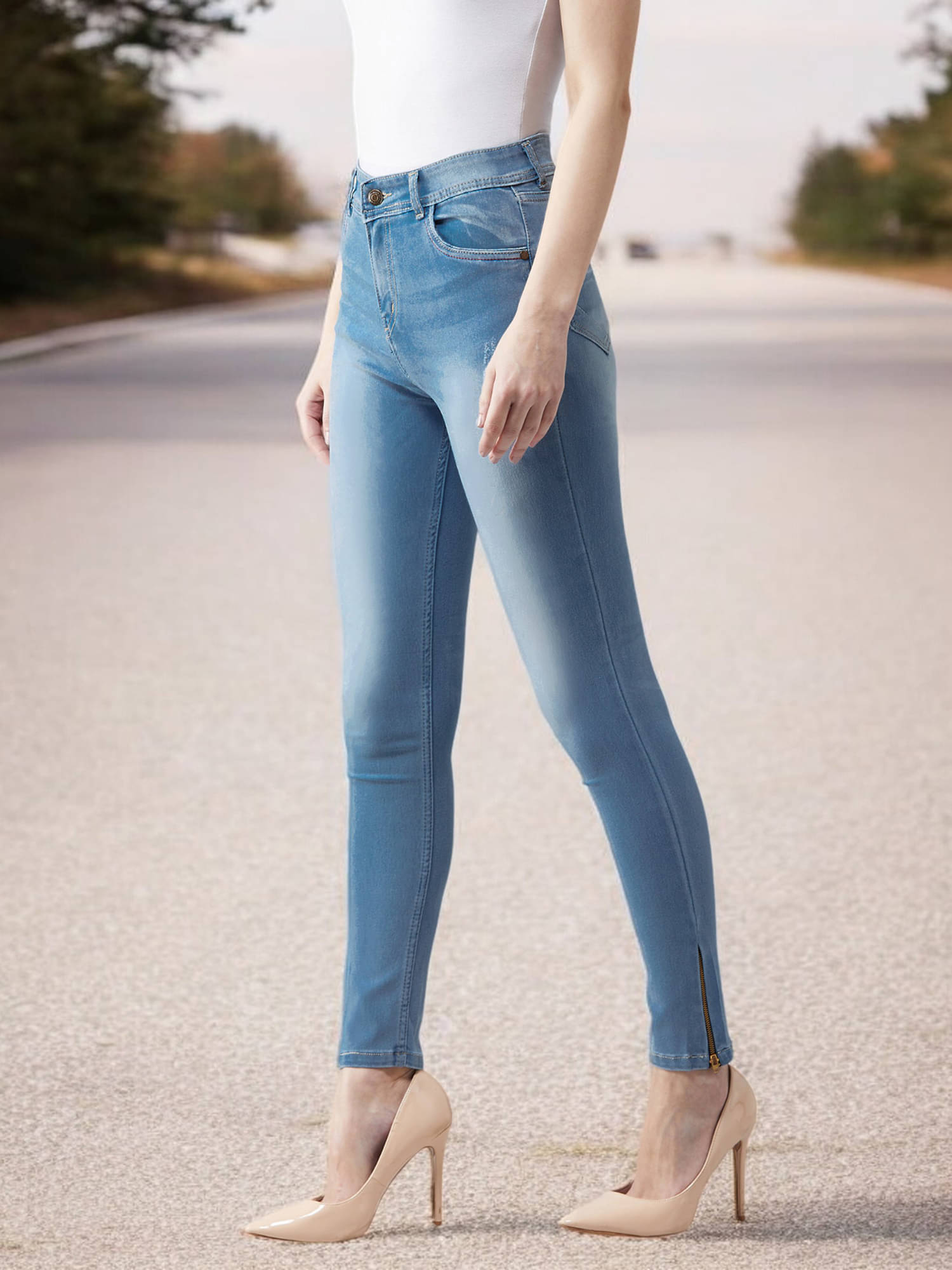     			Miss Chase Women's Skinny Fit High-Rise Jeans ( Blue )