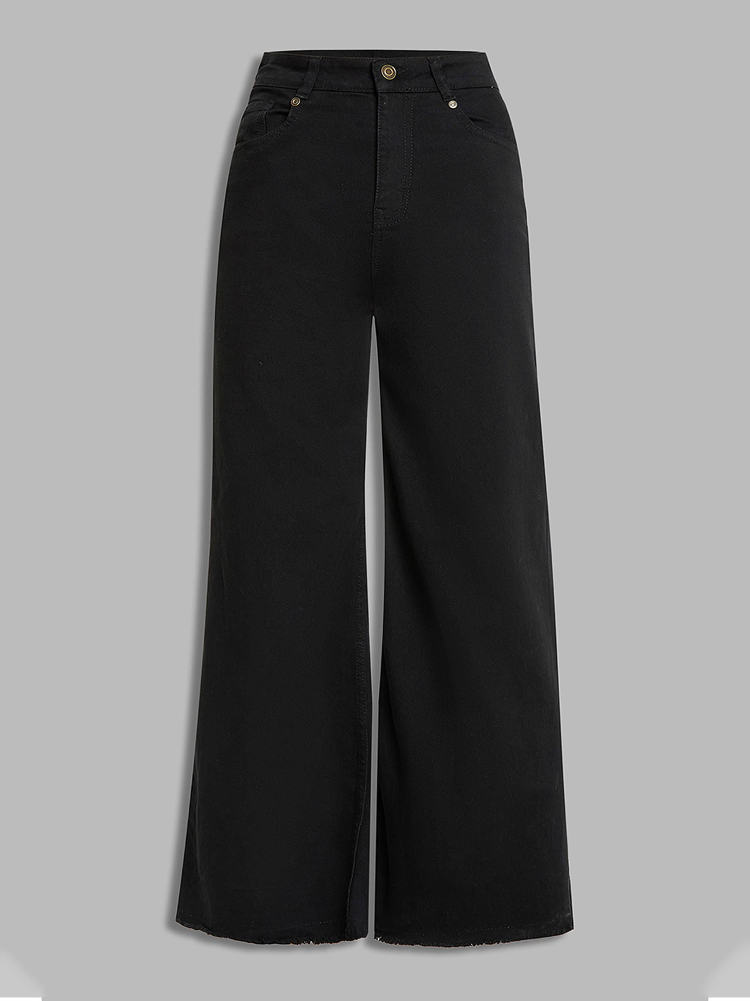     			Miss Chase Women's Wide Leg High-Rise Jeans ( Black )