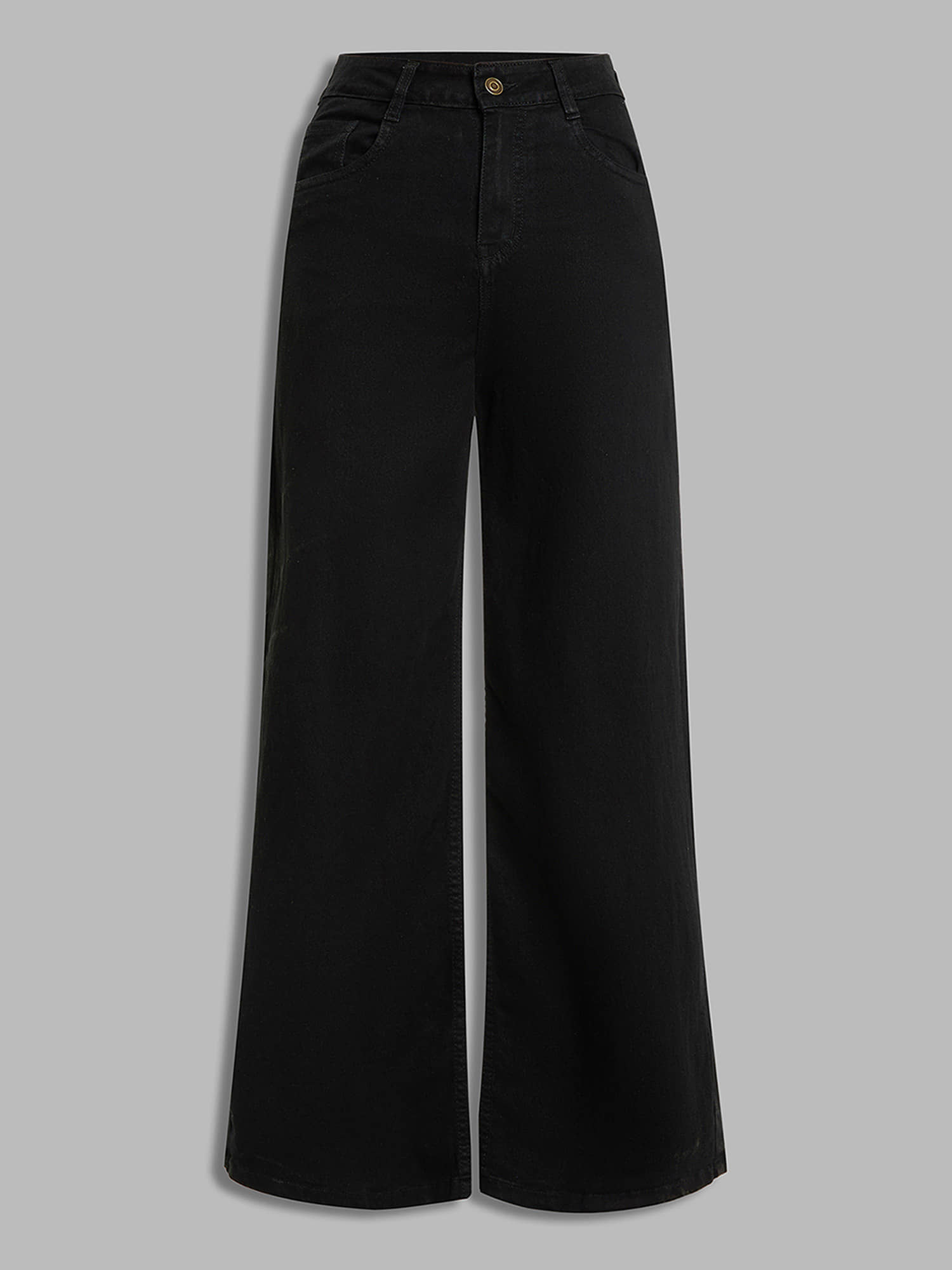 Miss Chase Women's Wide Leg High-Rise Jeans ( Black ) - Jeans | Buy online on ZillyBuy
