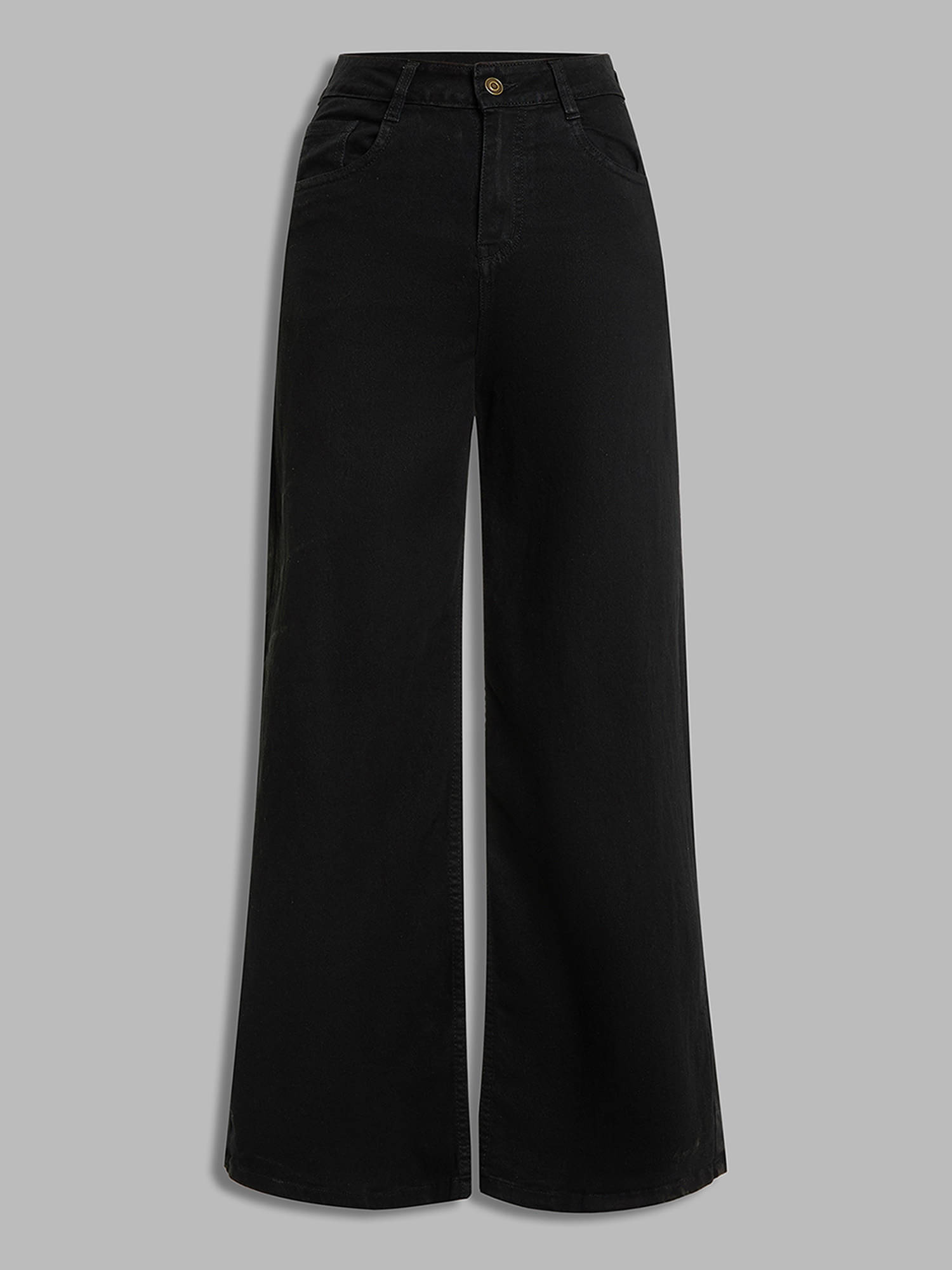     			Miss Chase Women's Wide Leg High-Rise Jeans ( Black )