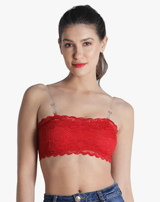 NIGAM ENTERPRISES Pack of 1 Net Lightly Padded Bralette Bra For Women ( Red ) NIGAM ENTERPRISES Pack of 1 Net Lightly Padded Bralette Bra For Women ( Red )