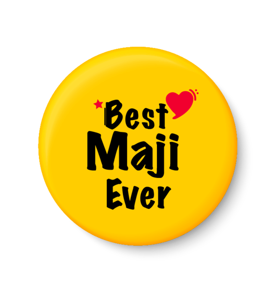    			PEACOCKRIDE Best MAJI Ever I Mothers Day Gift Pin Badge (Multicolor, Plastic, 44mm)