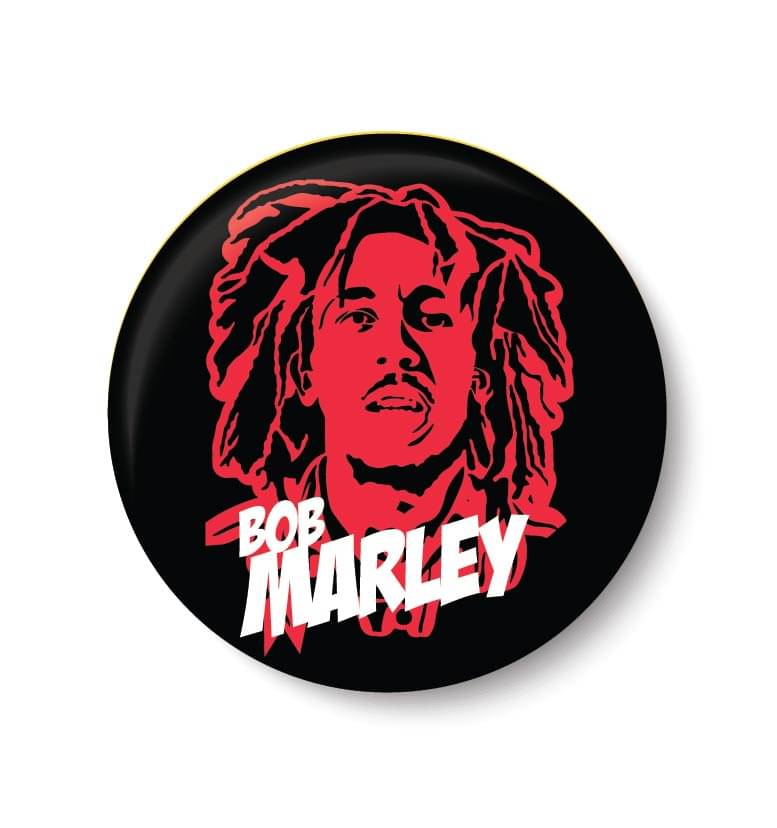     			PEACOCKRIDE Bob Marley Pin Badge (Multicolor, Plastic, 44mm)